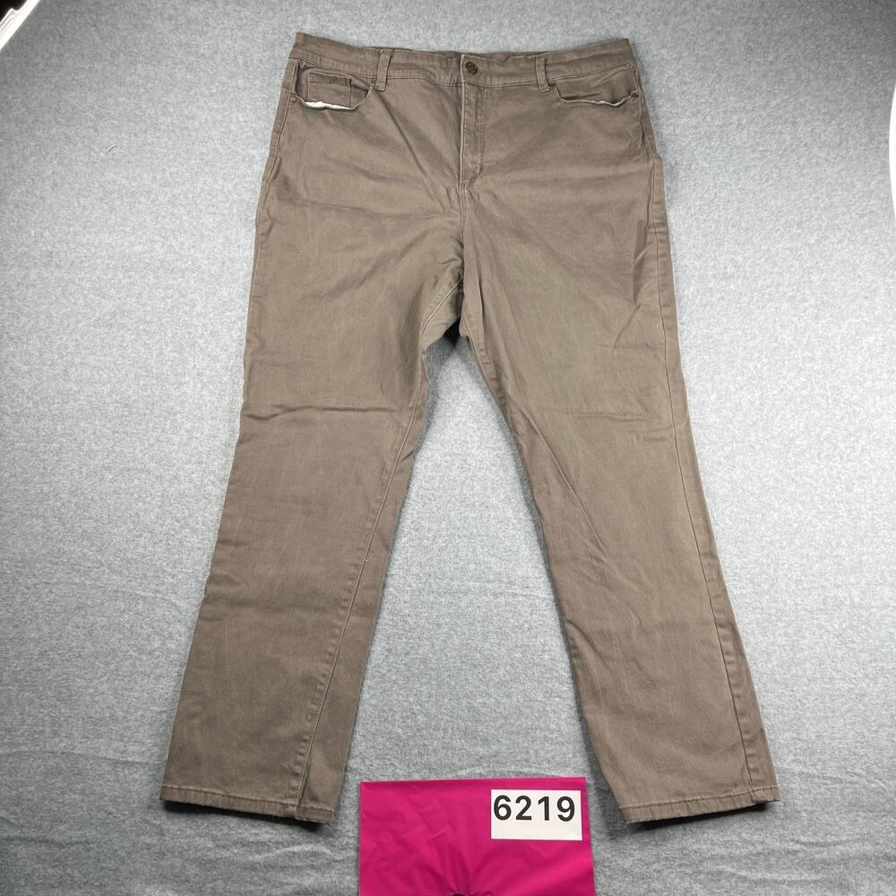 Bandolino AMY Pants Womens Size 18 Brown Casual 5 Pocket Stretch
